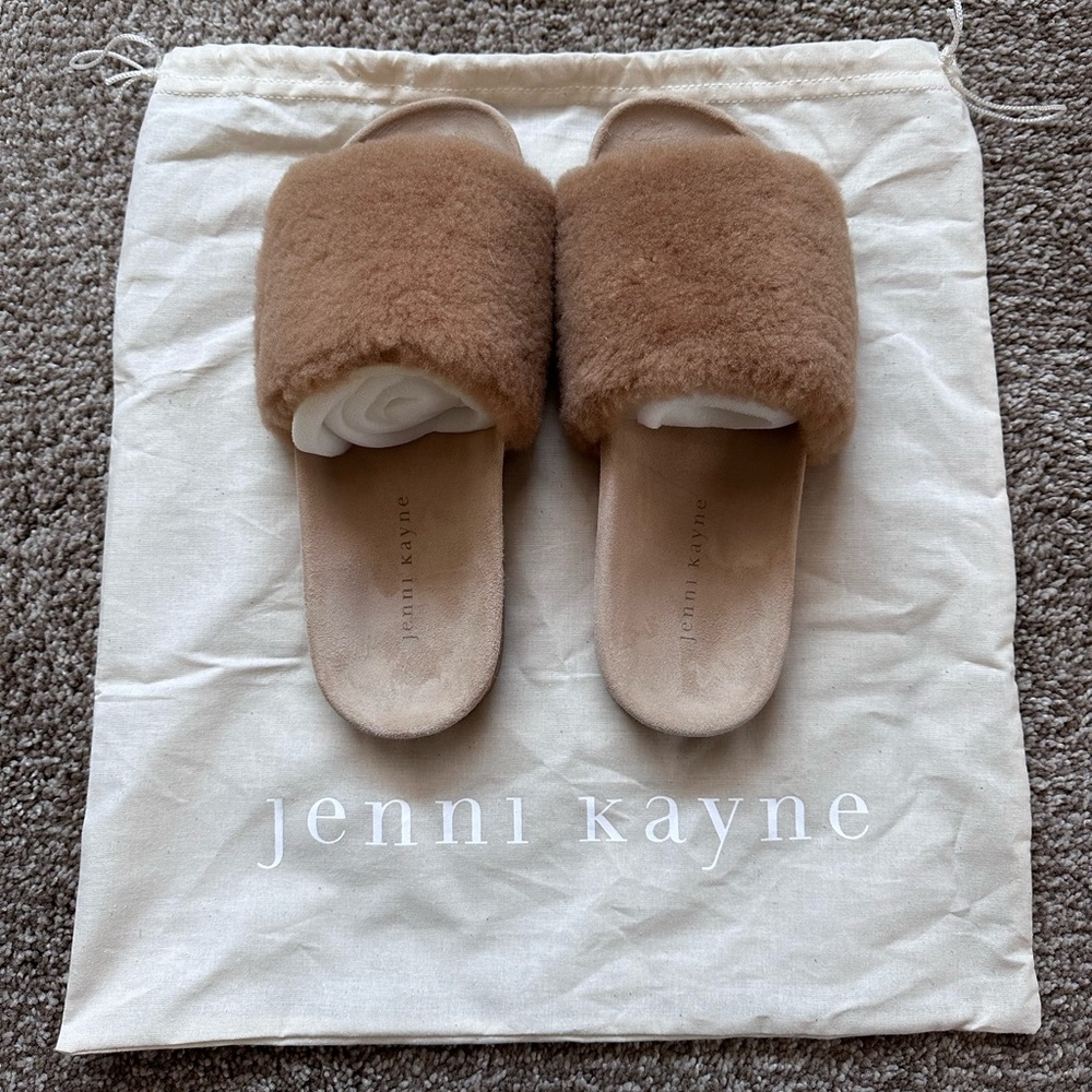 Jenni Kayne Shearling Slide Sandal Size 8 Size 38 NWT